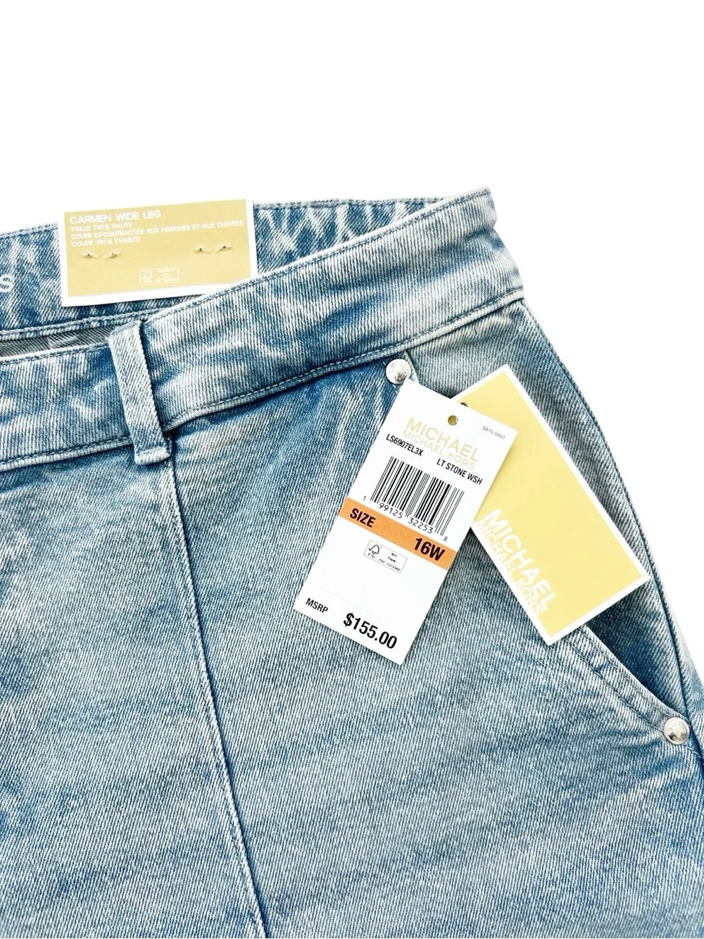 Michael Kors Carmen Wide Leg Super High Rise Jeans 16W NWT
